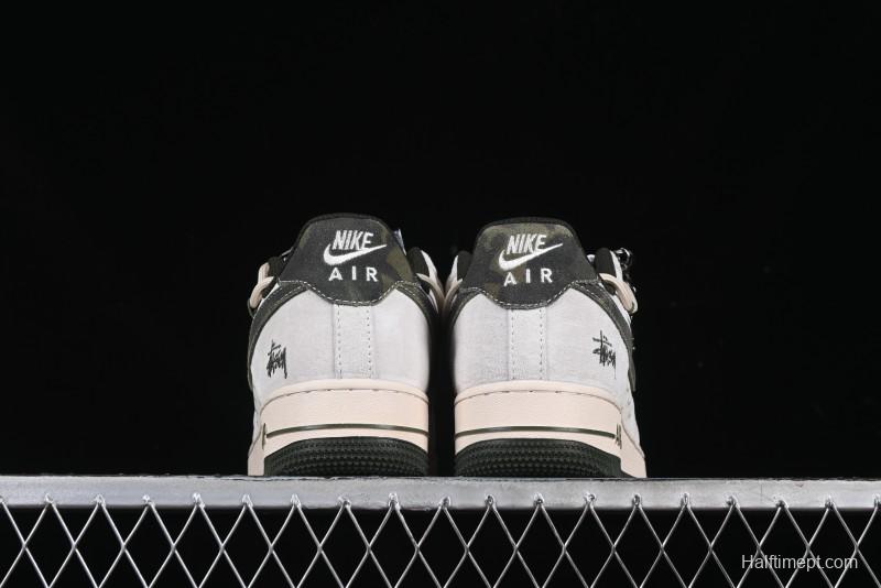 Nike Air Force 1 '07 Low Stussy Collaboration Camo Swoosh Drawstring Casual Sneakers - DM6688-014