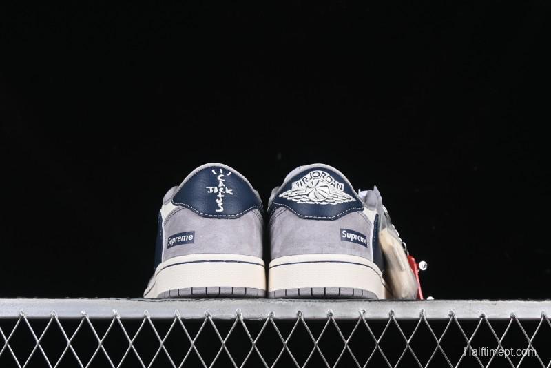 Nike Travis Scott x Fragment Design x Air Jordan 1 Low OG SP AJ1 Supreme Collaboration Sneakers - DM9288-006