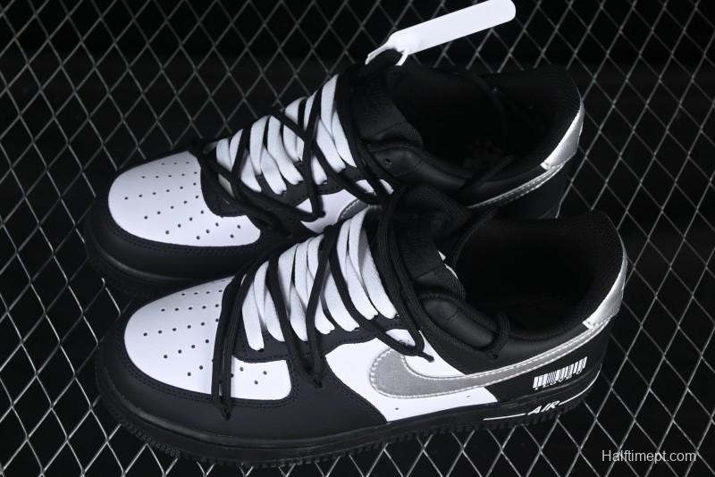 Nike Air Force 1'07 Low Silver Wing Panda Casual Sneakers with Strap - ZH0316-064