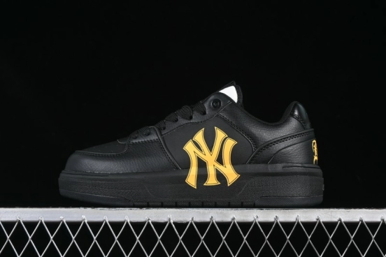 NY Yankees Black & Yellow Sneakers - Bold Logo Streetwear Shoes