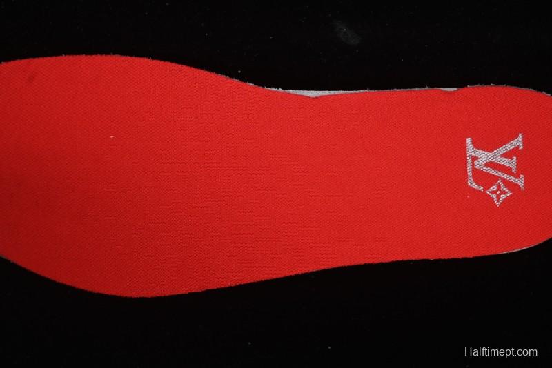 Louis Vuitton Footprint Soccer Low-Top Lifestyle Sneakers Round Toe Lace-Up Casual Shoes Red - AJF6