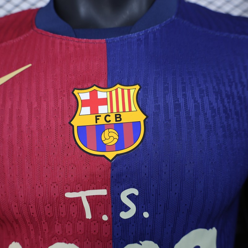 Player Version 25/26 FC Barcelona Home  with Pink "T.S. 1989" Jersey