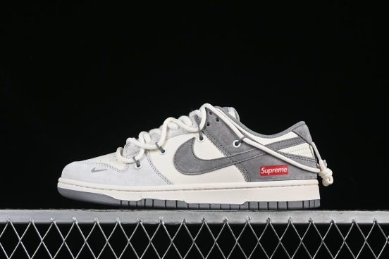 Nike SB Dunk Low Sup Series Strap Multi-Color Grey Swoosh Anniversary Custom Low-Top Casual Skate Shoes - YX5066-270