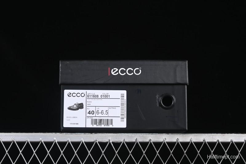 ECCO London Collection Slip-On Business Men's Leather Shoes with Wide Toe Box and Cushioned Sole - 61160801001