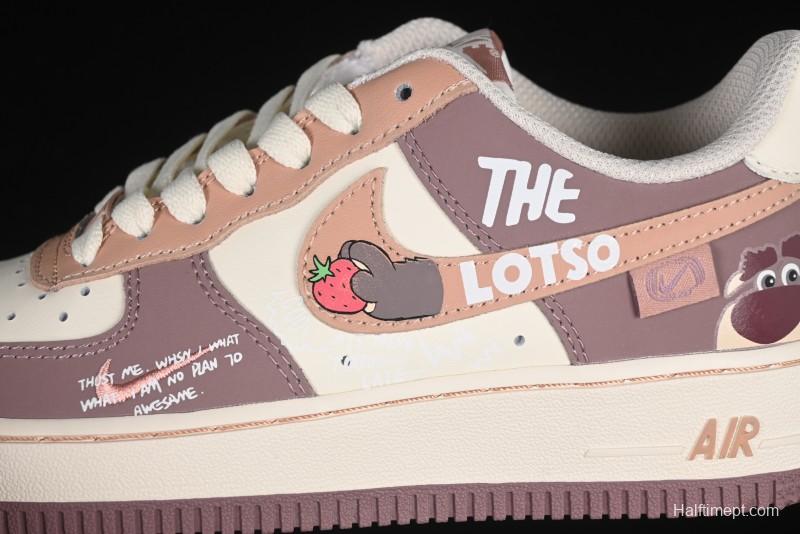 Nike Air Force 1'07 Low Strawberry Bear Custom Casual Sneakers - DB3301-551