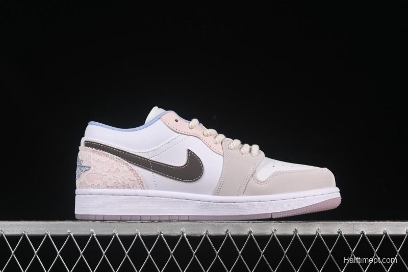 Nike Air Jordan 1 Low AJ1 Carving Pink Low-Top Casual Lifestyle Sneakers - IB8859-101