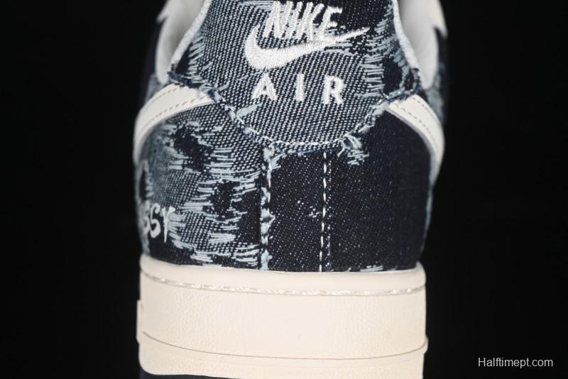 Nike Air Force 1 '07 Low Stussy Collaboration Retro Denim Casual Sneakers - XS1958-578