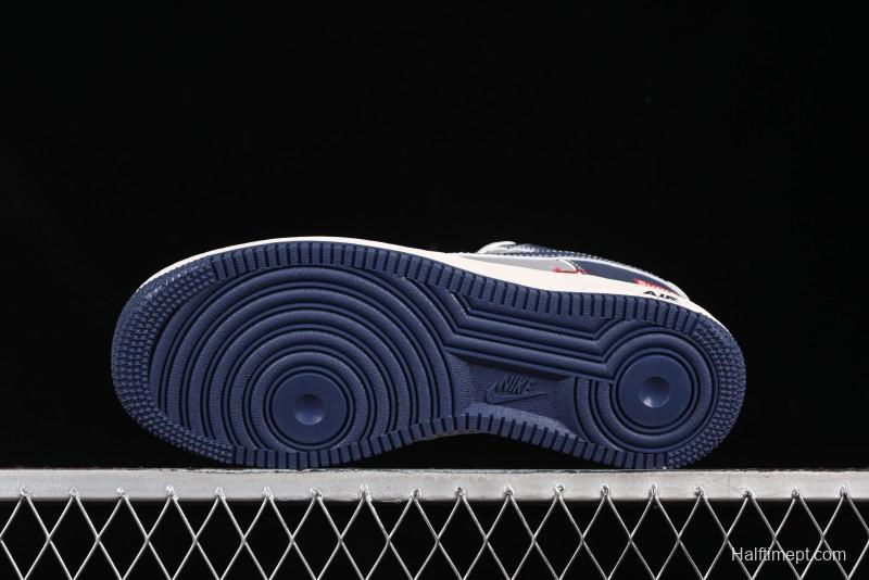 Nike Air Force 1 '07 Low Supreme Collaboration Grey Blue Casual Sneakers - HH7518-054