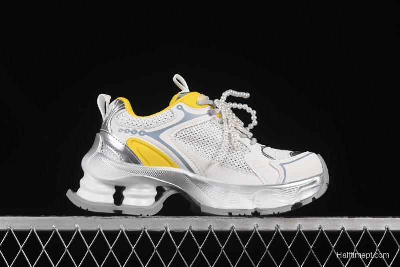 GG-CC Star-Designed Lace-Up Hollow-Out Chunky Sneakers with 5cm Height Boost - G25X269