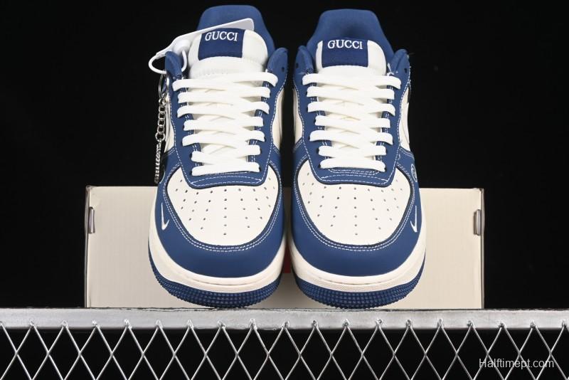 Nike Air Force 1'07 Low Gucci Collaboration Navy Blue Casual Sneakers - KK1988-085