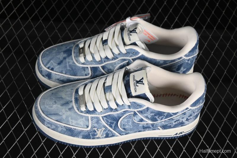 Nike Air Force 1 '07 Low LV Collaboration Blue Denim Casual Sneakers - SC9207-532