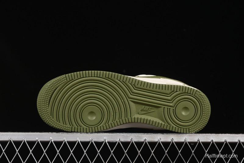 Nike Air Force 1 '07 Low Stussy Collaboration Green Swoosh Gold Embroidery Casual Sneakers - XX3168-151