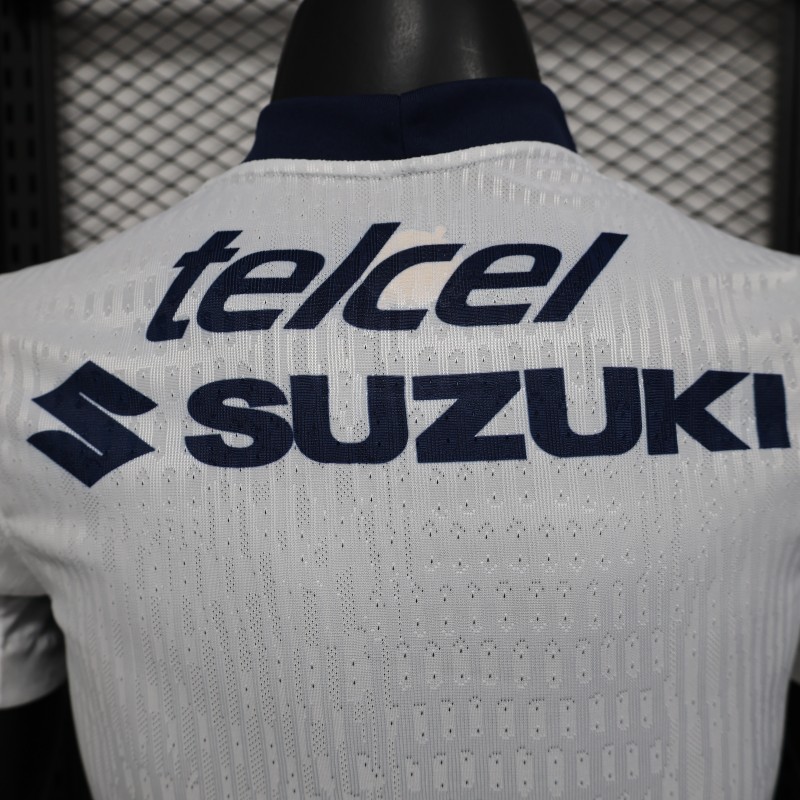 Player Version 25/26 Club America Away White with Navy and Gold Eagle Crest Jersey
