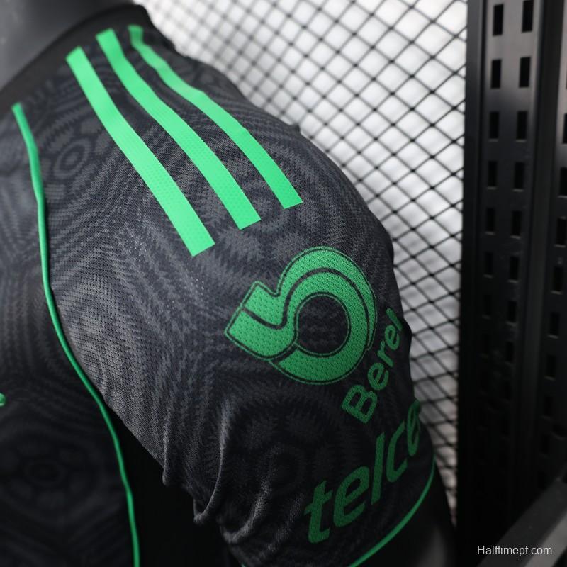 Player Version 2024-25 Tigres UANL Third Jersey - Black with Green Accents - CEMEX Sponsorship