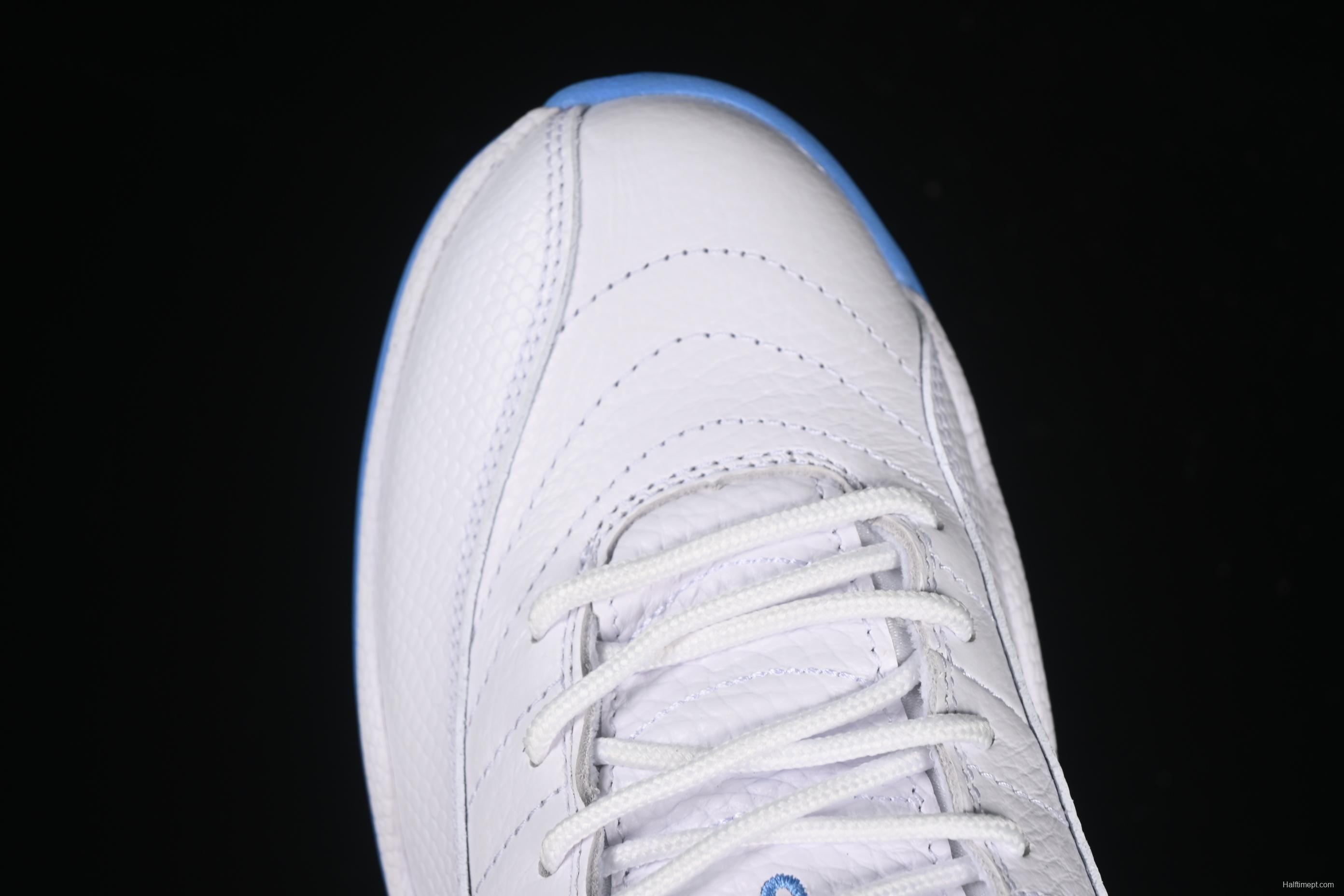 Nike Air Jordan 12 Retro Basketball Shoes in White University Blue - CT8013-112