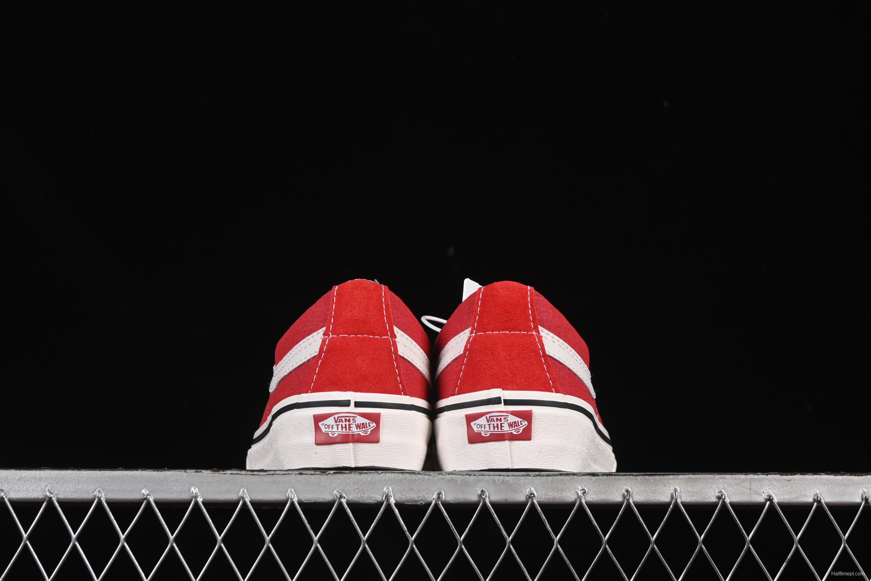Vans Sk8-Low White Red Anti-Slip Casual Skate Shoes - VN0A4UWIXGJ