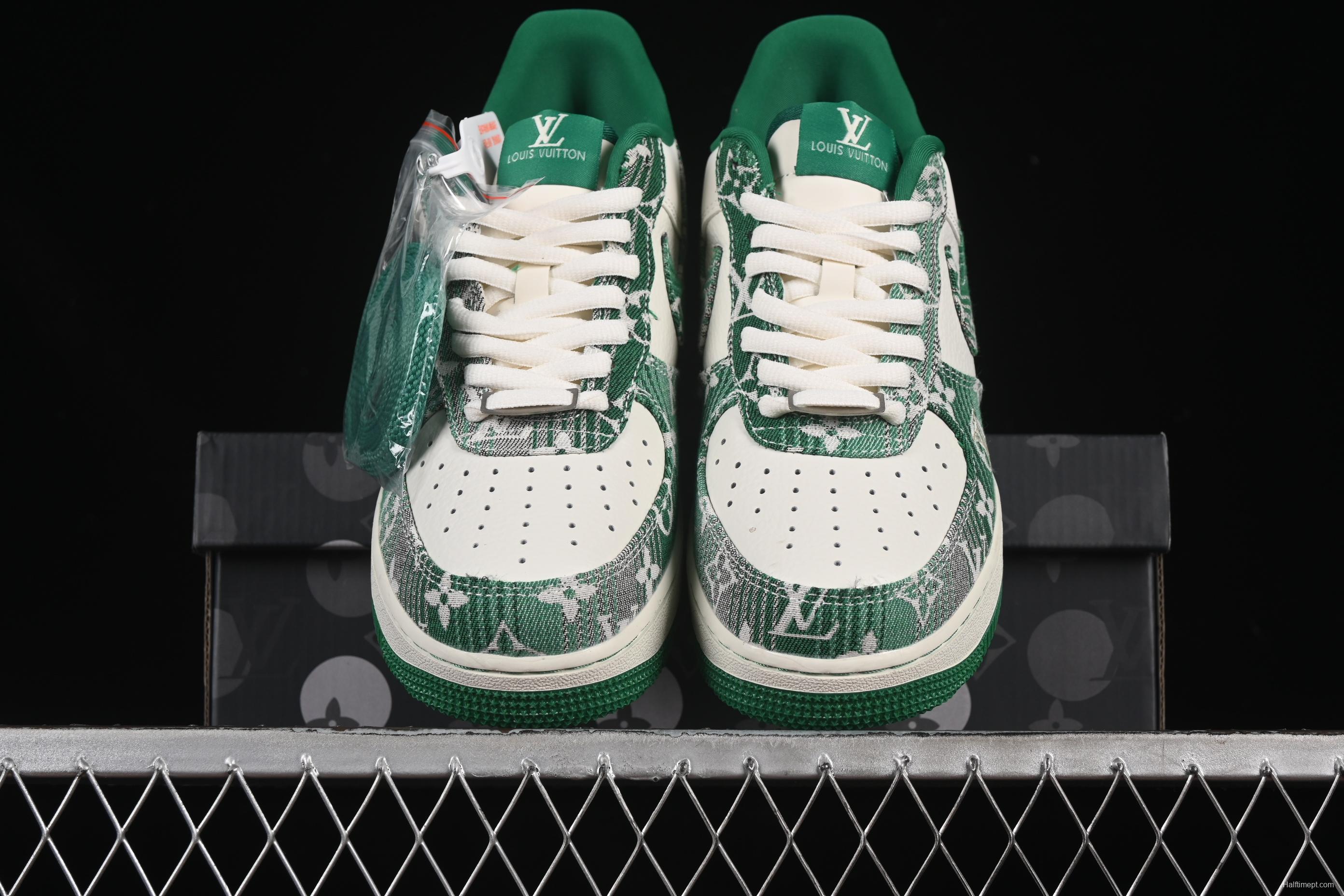 Nike Air Force 1 '07 Low LV Collaboration Green Denim Casual Sneakers - SC9207-538