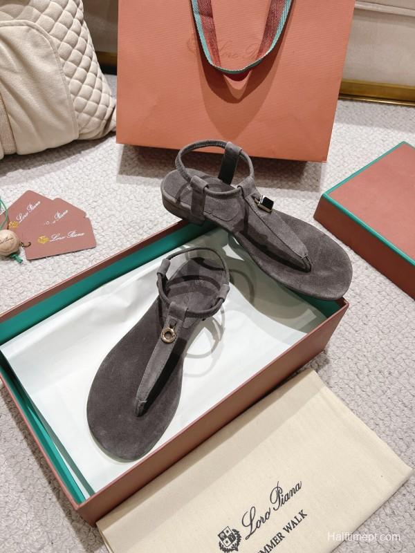 2025 Slippers LP Gray Suede Sandals LY00250