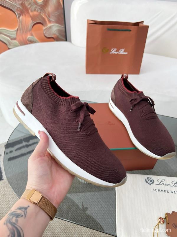 2024 Men LP Burgundy Wool Knit Sneakers MJ00330