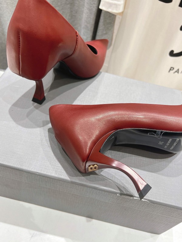 2025 Women Balenciaga Brown Leather High Heels