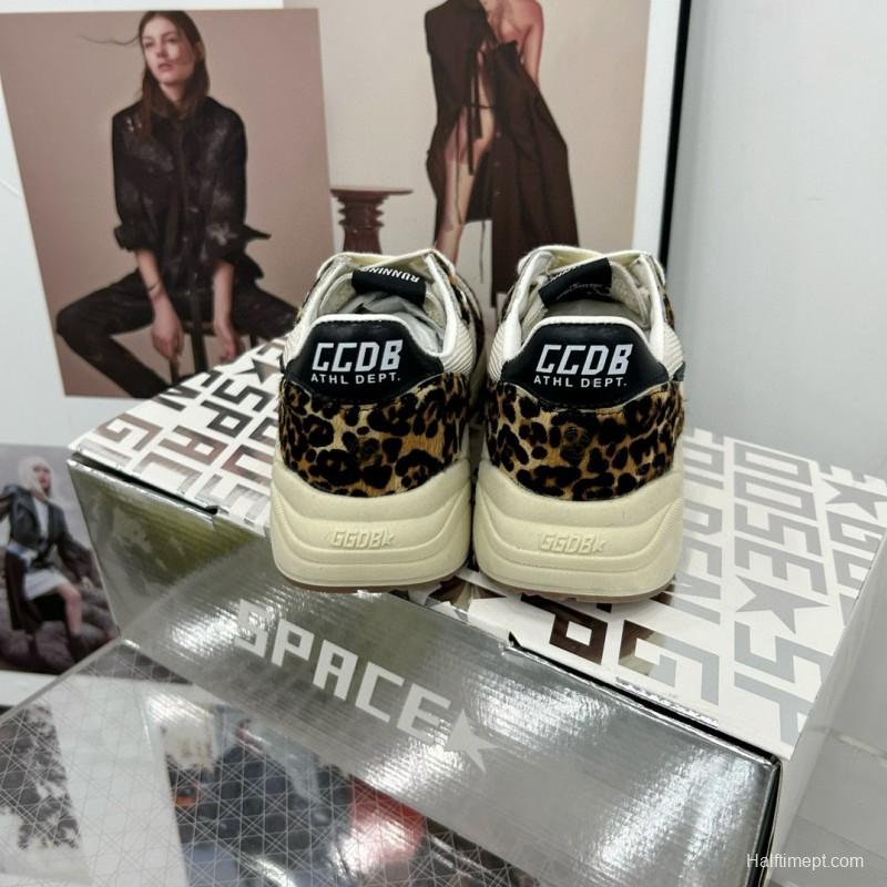 2024 Unisex GGDB White Black Leopard Mesh Leather Sneakers