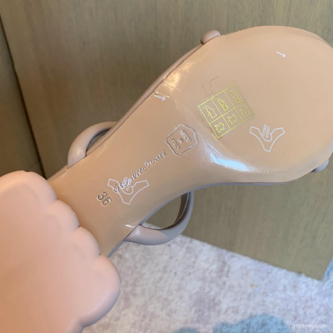 2025 Women Gianvito Rossi Beige Leather Slippers KFY00260