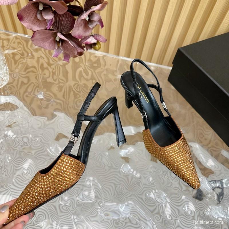 2024 Women Yves Saint Laurent Brown Leather High Heels