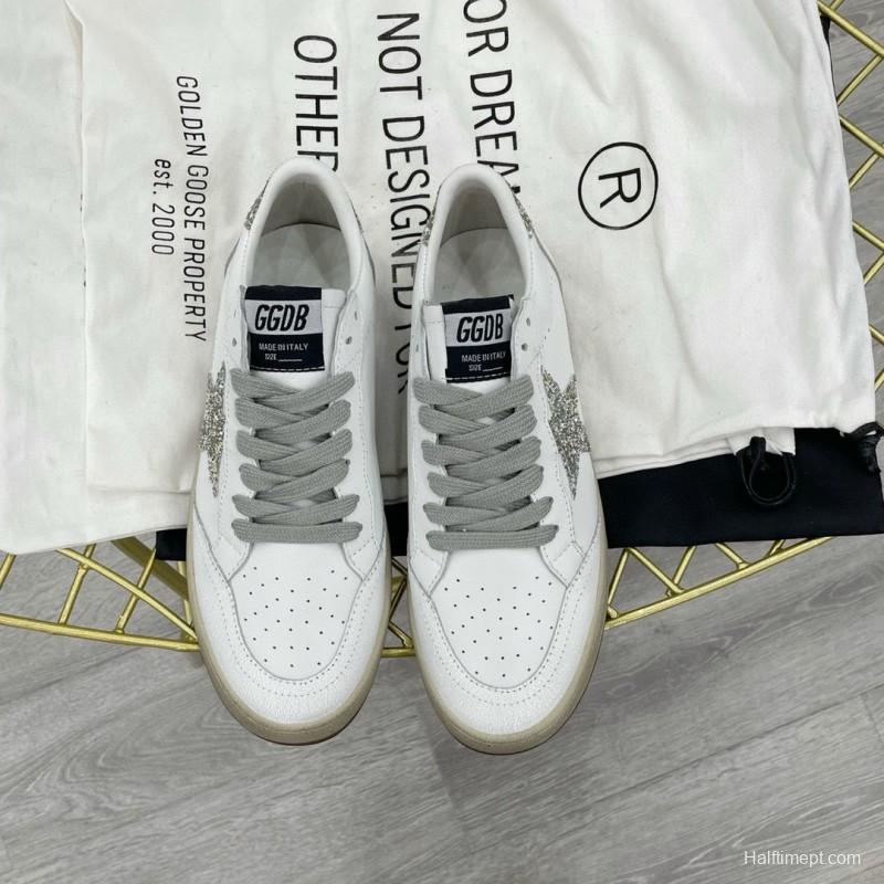 2024 Unisex GGDB White Silver Leather Low Top Sneakers MJ00260