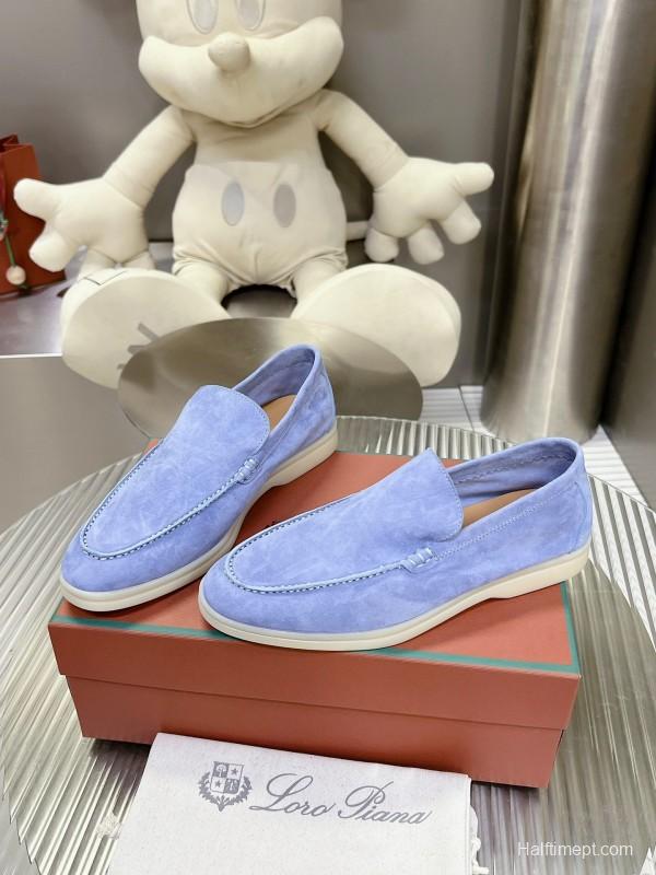 2025 Men LP Blue Suede Loafers LY00260
