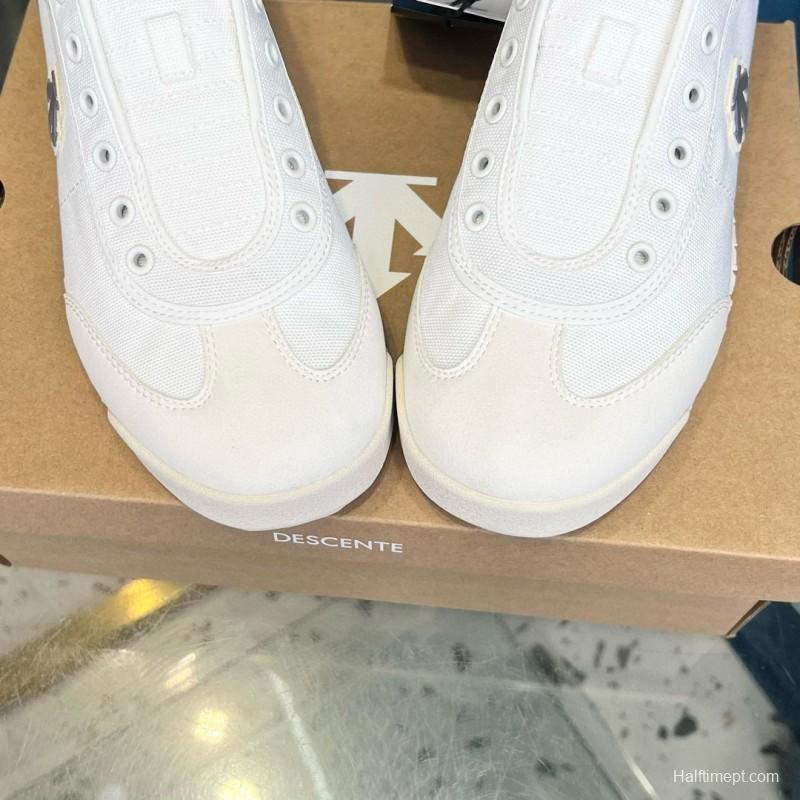 2024 Unisex Descente White Grey Canvas Plimsolls MJ00280