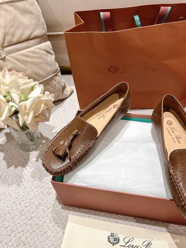 2025 Women Le Parmentier Brown Leather Loafer Tassel LY00291