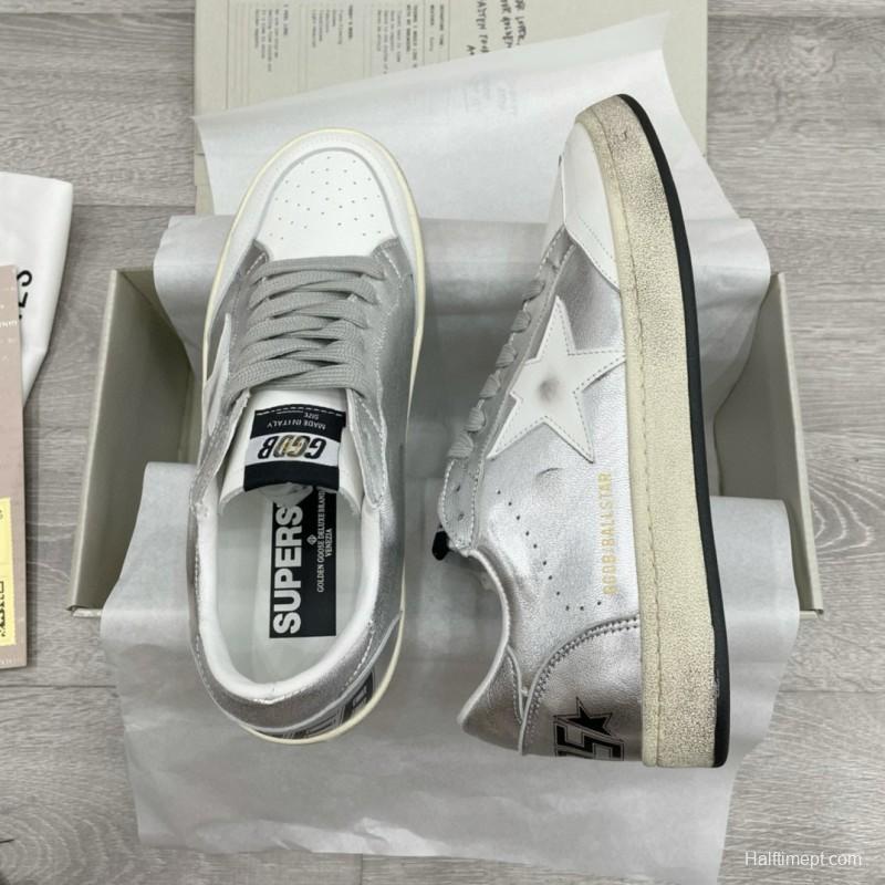 2024 Unisex GGDB White Silver Leather Low Top Sneakers MJ00260