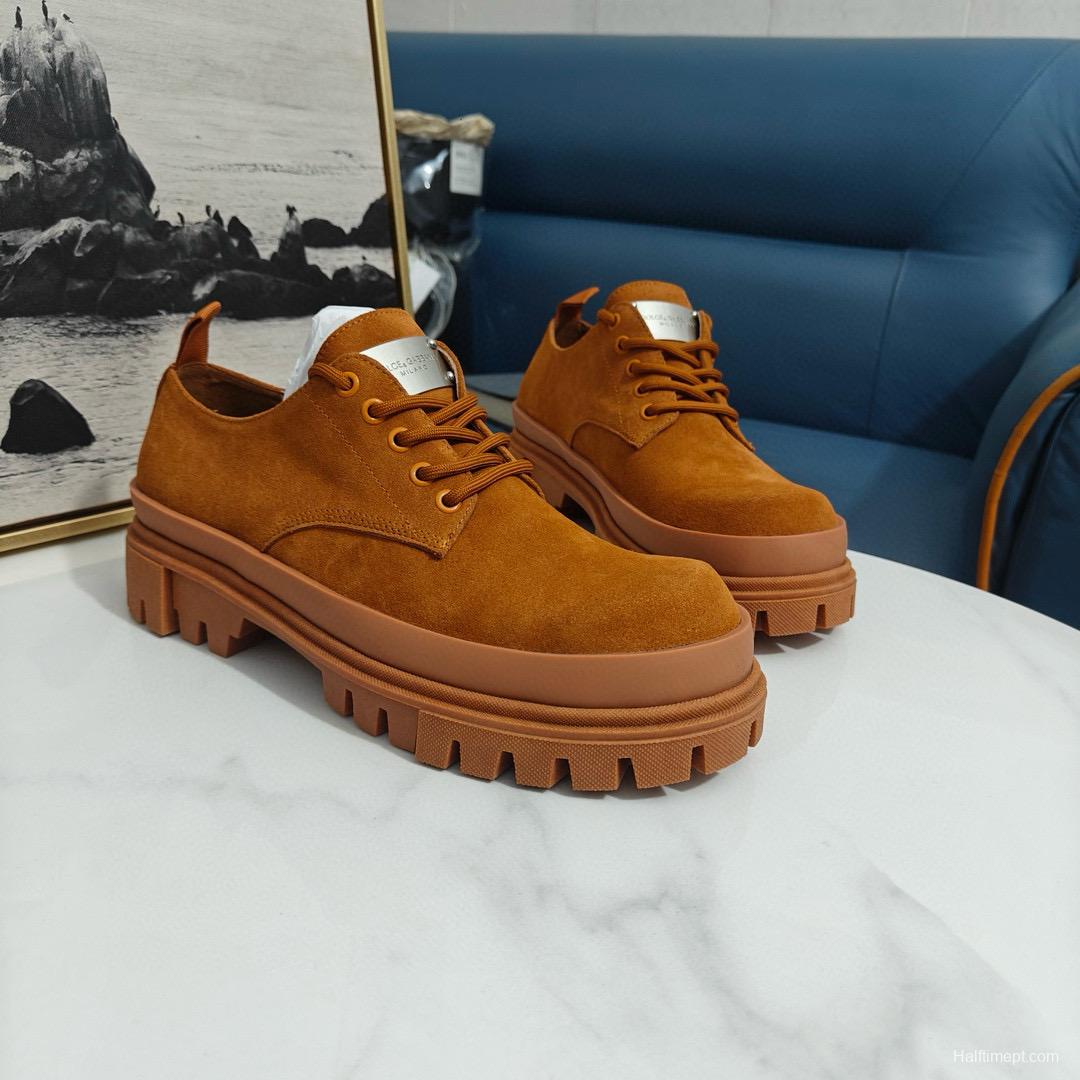 2024 Men Dolce & Gabbana Brown Suede Derby MJ00310