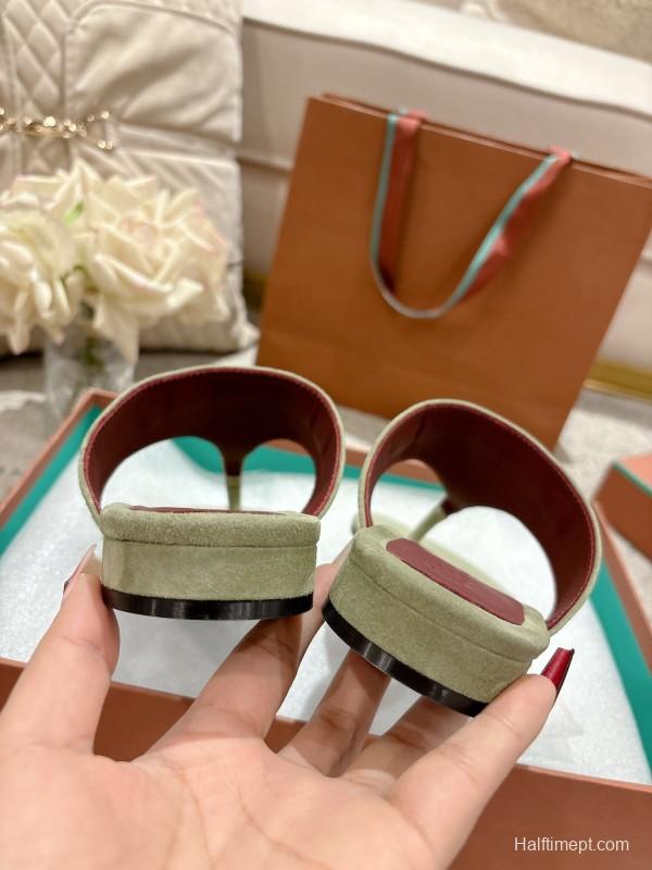 2025 Slippers LP Light Green Suede Casual LY00250