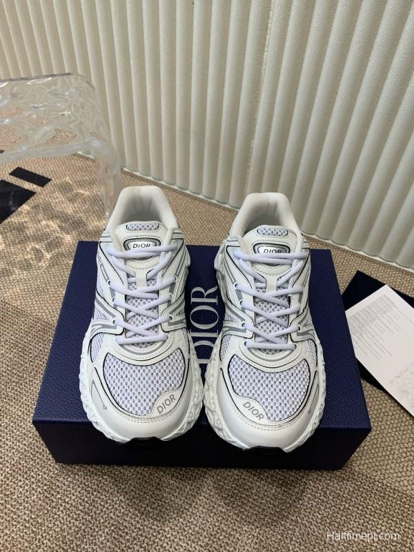 2024 Unisex Dior Beige Grey White Leather Mesh Sneakers MJ00400