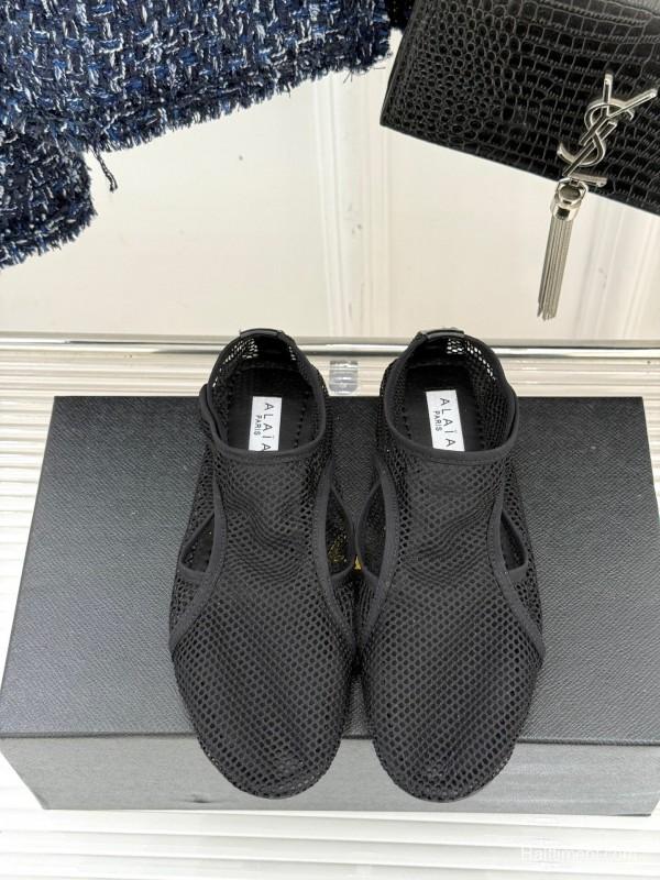 2025 Women AlAIA Black Mesh Casual Shoes