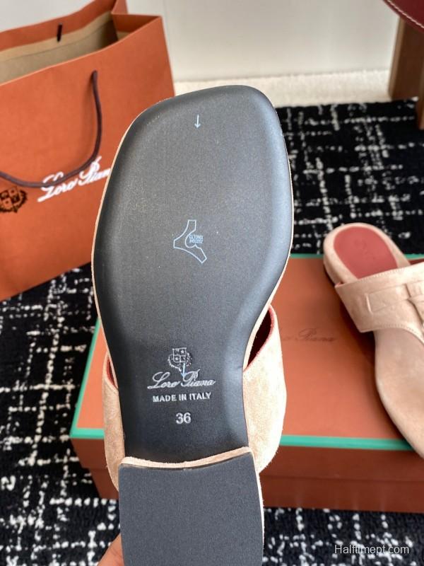 2025 Women Le Parmentier Beige Suede Thong Sandals KFY00280