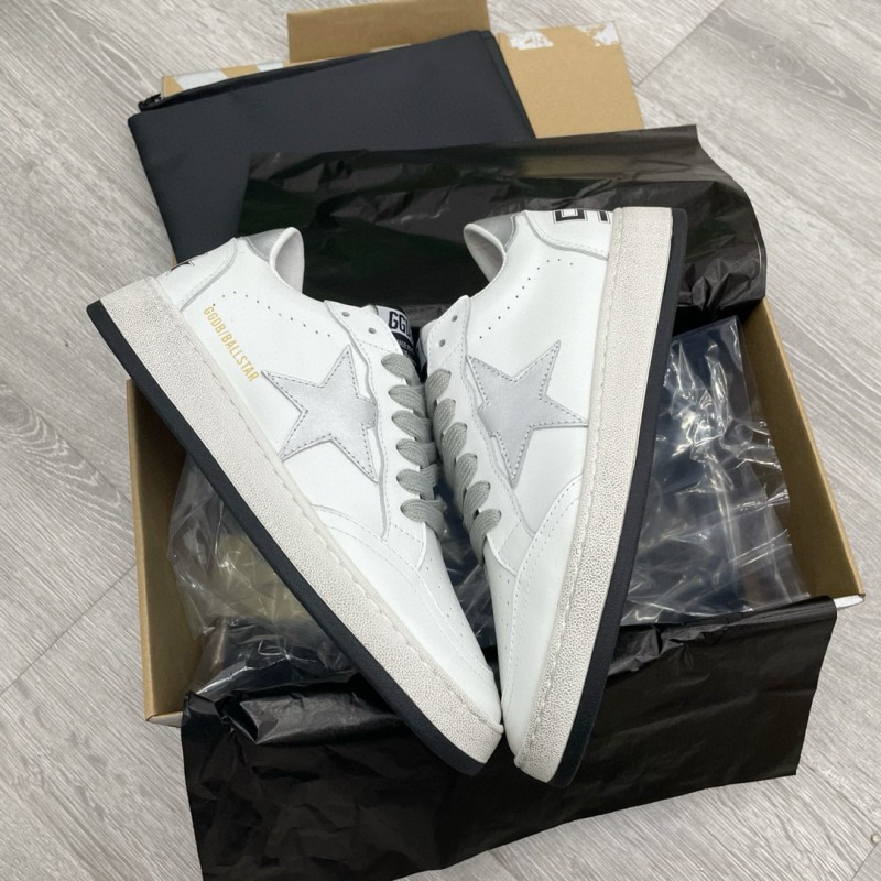 2024 Unisex GGDB White Silver Leather Sneakers MJ00260