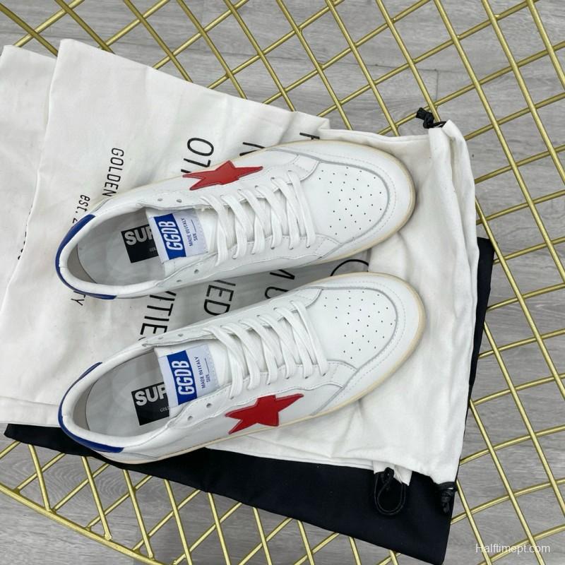2024 Unisex GGDB White Red Blue Leather Low Top Sneakers MJ00260