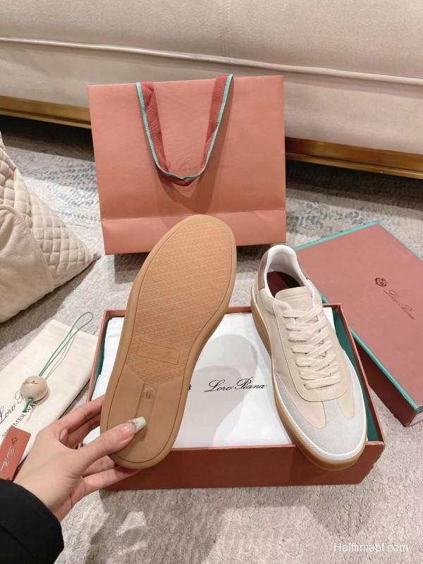 2025 Unisex Le Parmentier White Beige Soft Cow Leather Sneakers Advanced Craftsmanship LY00320(F)/LY00330(M)
