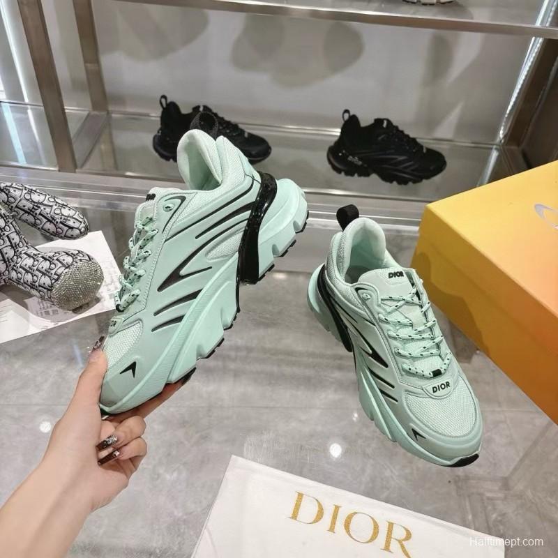 2024 Unisex Dior mint mesh leather sneakers MJ00360