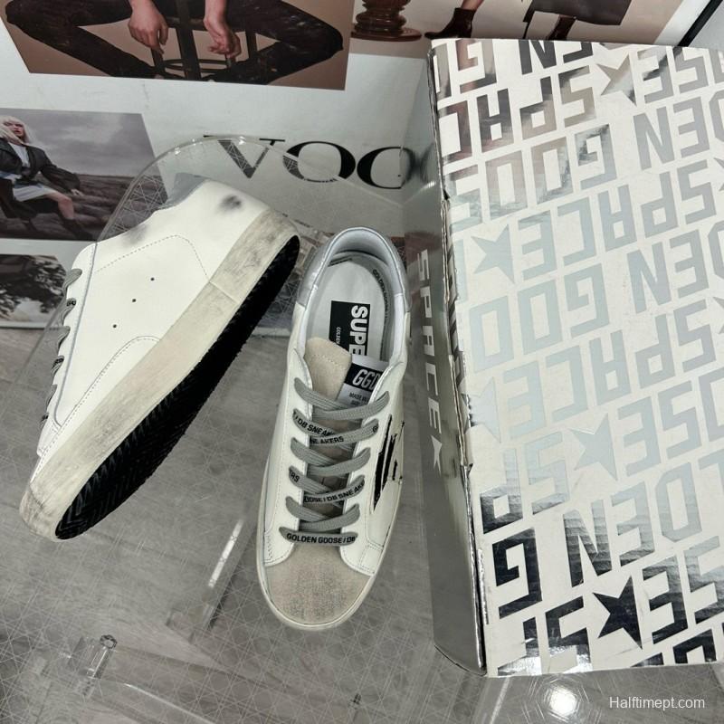 2025 Women GGDB White Black Leather Suede Sneakers