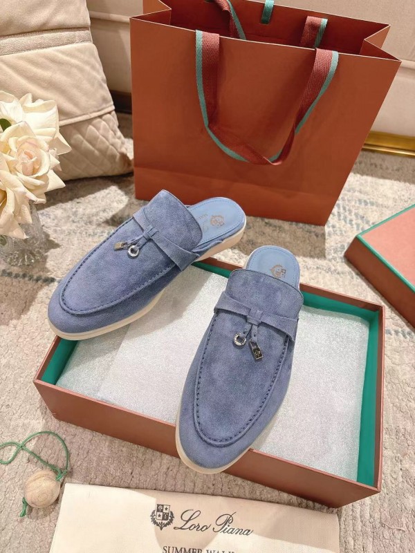 2025 Women LP Blue Suede Slippers LY00260