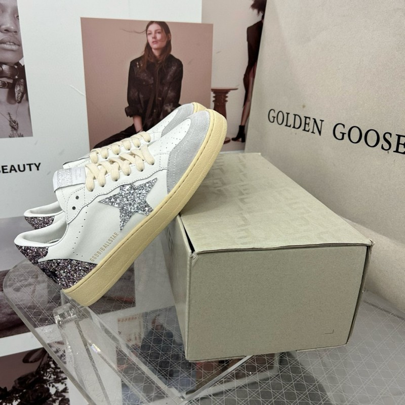 2024 Unisex GGDB White Silver Glitter Leather Suede Sneakers MJ00260