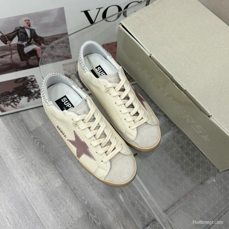 2025 Women GGDB White Beige Leather Sneakers MJ00260