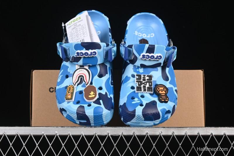 Bape x Crocs Classic Clog Camouflage Print Comfortable Versatile Clogs - B.D4
