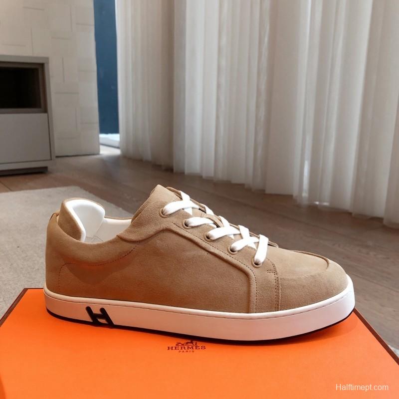 2025 Unisex H Brown Beige Suede Sneakers AS00380