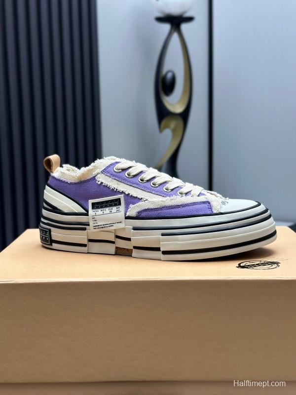 2025 Unisex XVESSEL Purple White Canvas Plimsolls Vulcanized AS00240