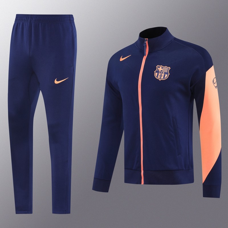 25/26 Barcelona Navy/Orange Full Zipper Jacket +Long Pants