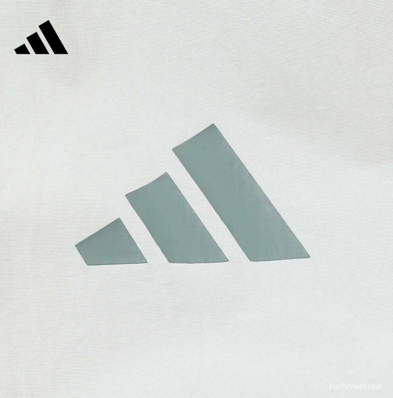 2025 Adidas Cream Colored Nylon Taslon Full Zipper Windbreaker